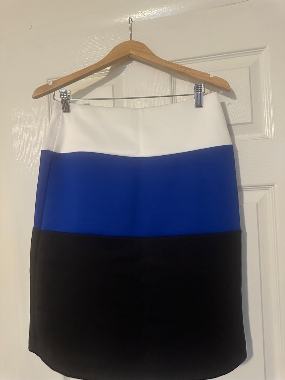 Alice + Olivia Colorblock Skirt in White, Blue & Black